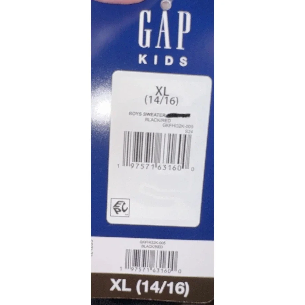 Gap Boys Black Cableknit Sweater‎ Gap Kids Sz XL 14-16 Fisherman New